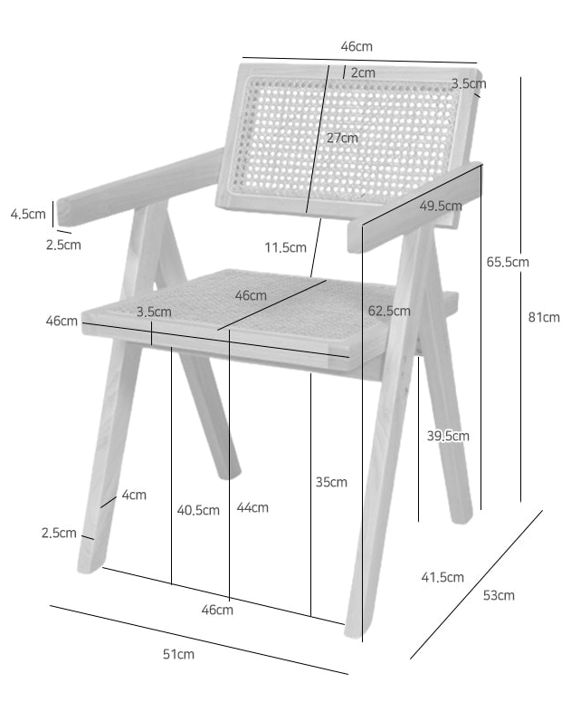 POLIM ラタンアームチェア|ナチュラルフレーム