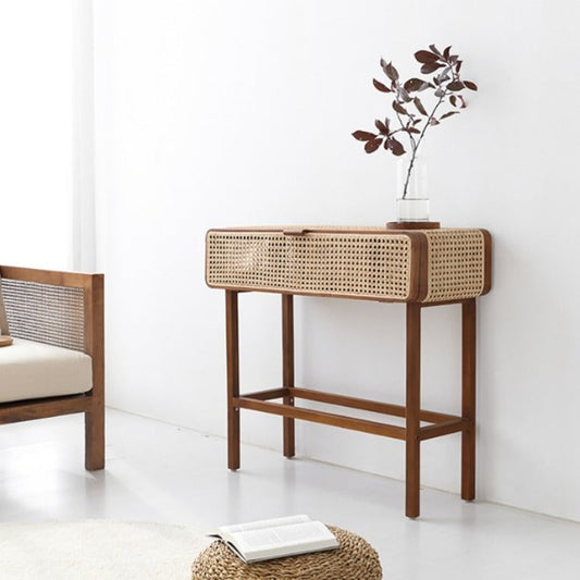 CESBON 収納付きラタンコンソールテーブル
