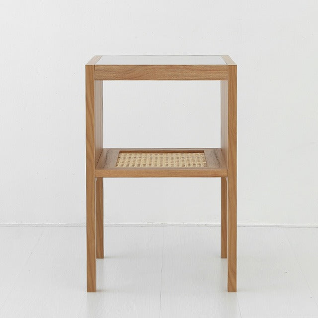 BENTAN ガラストップラタンサイドテーブル