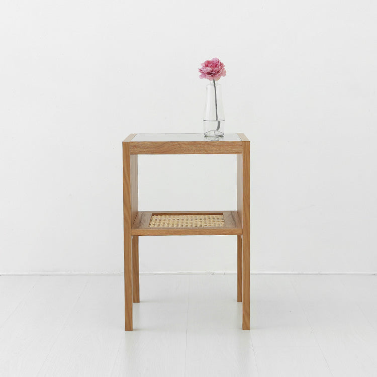 BENTAN ガラストップラタンサイドテーブル