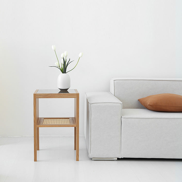 BENTAN ガラストップラタンサイドテーブル