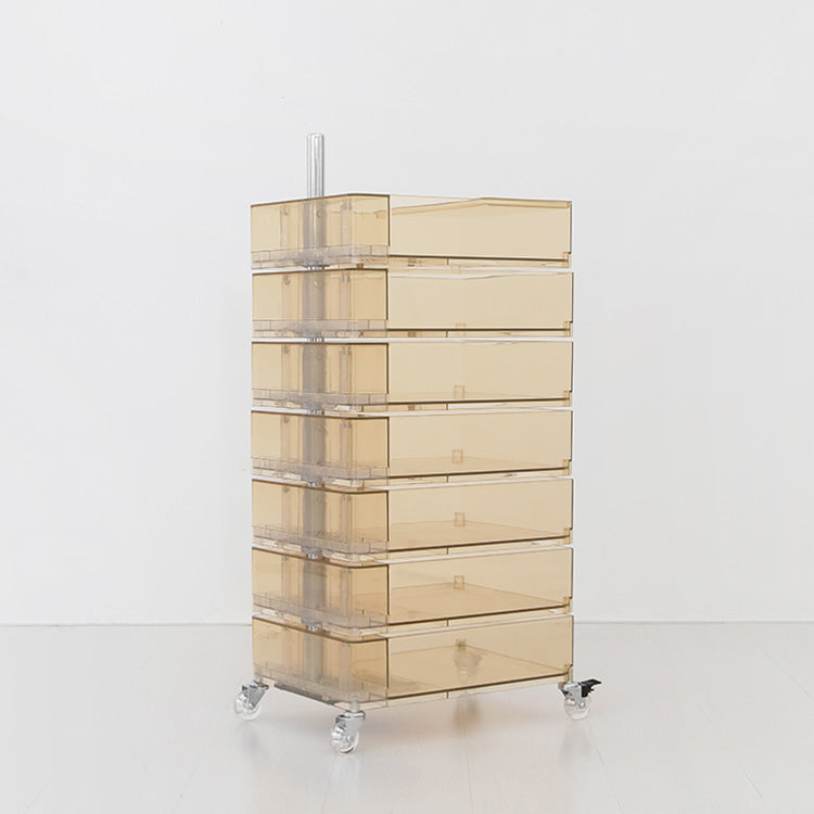 BINGEURI トロリー収納ワゴン|7段クリアタイプ