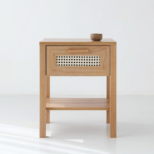 BENTAN 引き出し付きラタンサイドテーブル|W45