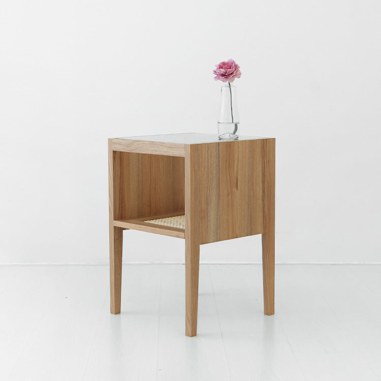 BENTAN ガラストップラタンサイドテーブル