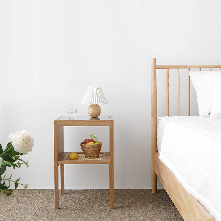 BENTAN ガラストップラタンサイドテーブル