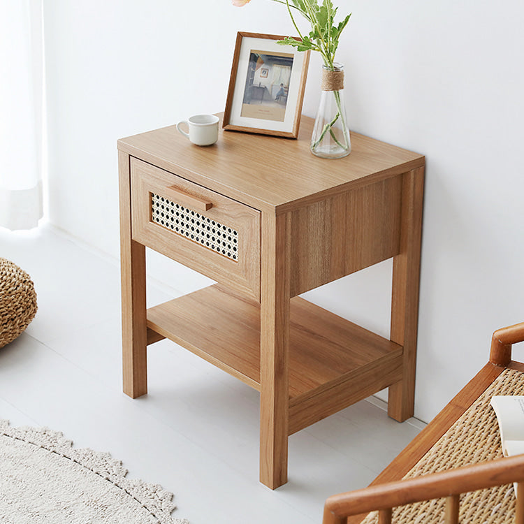 BENTAN 引き出し付きラタンサイドテーブル|W45