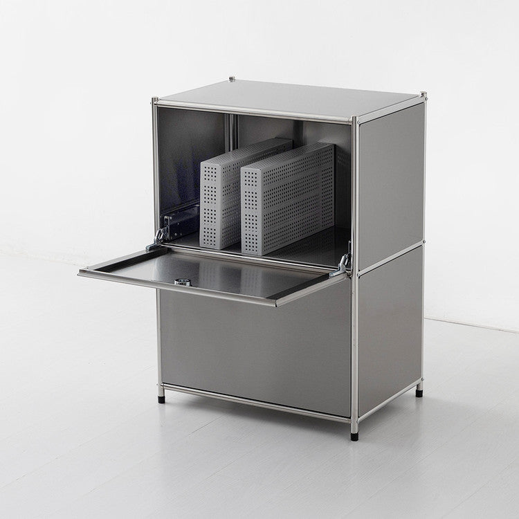 SIMPLIE モジュール2ドア収納ラック 1x2｜BC608 ステンレス