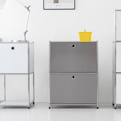 SIMPLIE モジュール2ドア収納ラック 1x2｜BC608 ステンレス