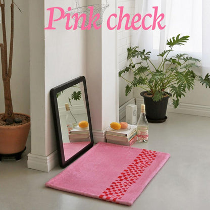 The Frigg ピンクチェックマット｜pink check mat