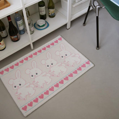 The Frigg マット｜Heart pink rabbit mat