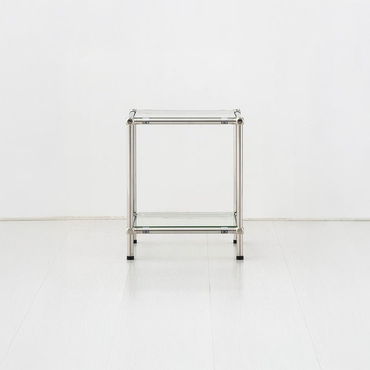 SIMPLIE 2段ガラスサイドテーブル｜MK290