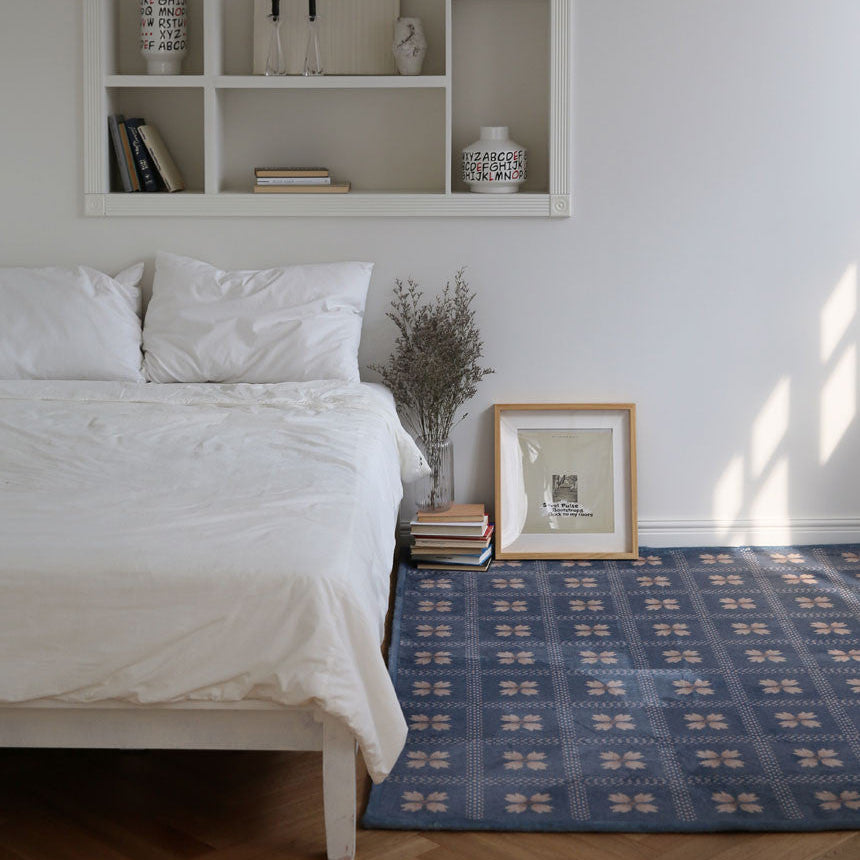 カンポレフラワーポイントラグ｜洗えるラグ