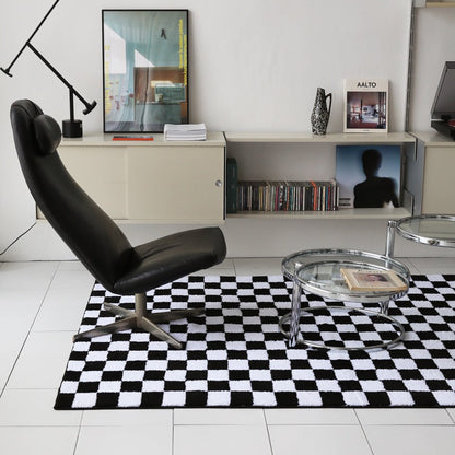 イーテンタフティングチェッカーボードラグ｜洗えるラグ