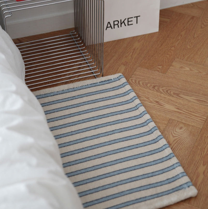 ブルーストライプマット（Chika Stripe Mat）｜45x65