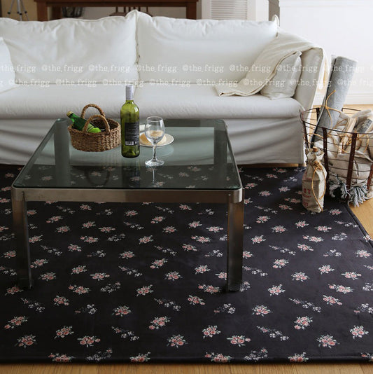 ロイヤルフローラル ムードパターンラグ｜洗えるラグ