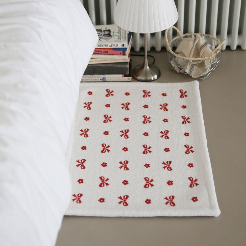 レッドリボンパターンマット｜45x65