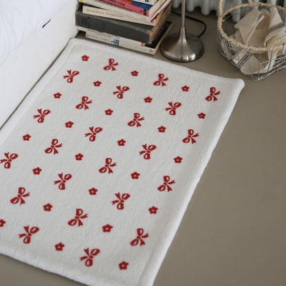 レッドリボンパターンマット｜45x65