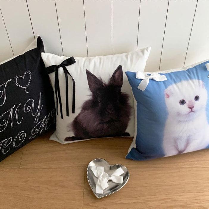 リボンポイント インテリアクッション｜（全3種）