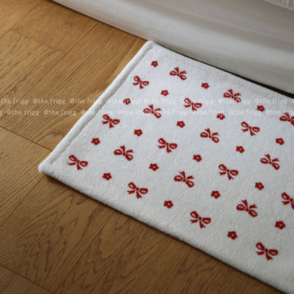 レッドリボンパターンマット｜45x65