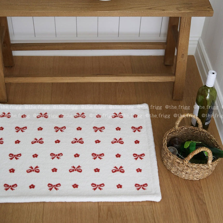 レッドリボンパターンマット｜45x65