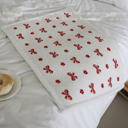 レッドリボンパターンマット｜45x65