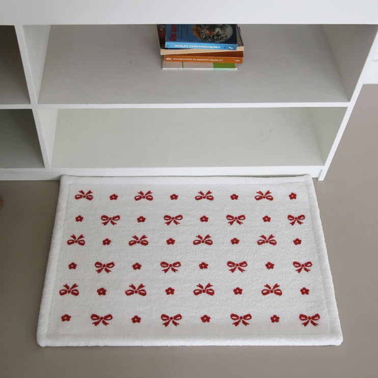 レッドリボンパターンマット｜45x65