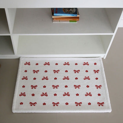 レッドリボンパターンマット｜45x65