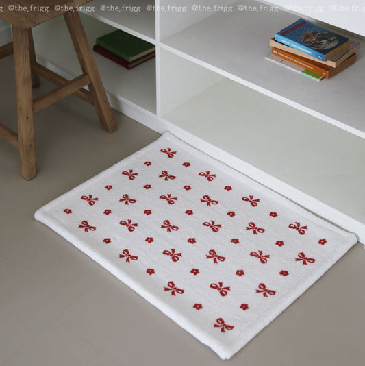 レッドリボンパターンマット｜45x65