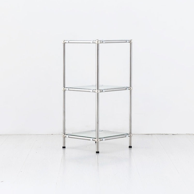 SIMPLIE 3段ガラスサイドテーブル 300645｜MK303