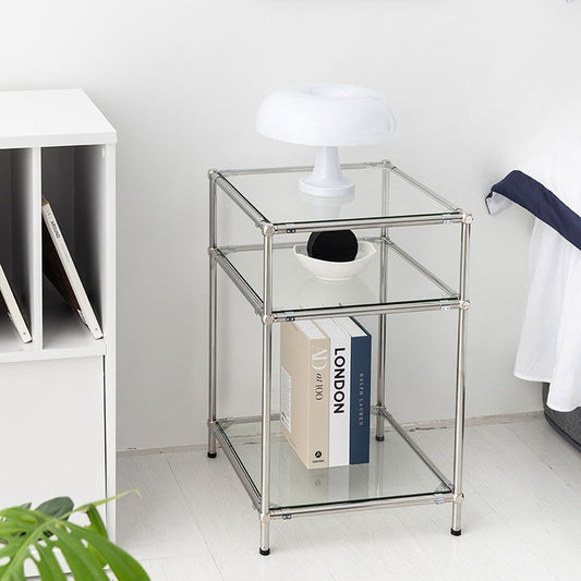 SIMPLIE 3段ガラスサイドテーブル 400625｜MK287