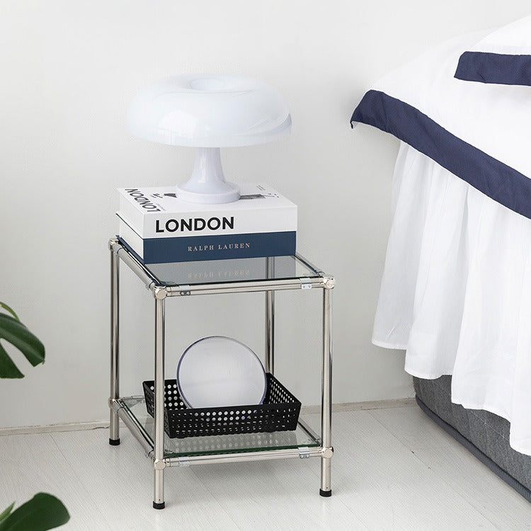 SIMPLIE 2段ガラスサイドテーブル｜MK290