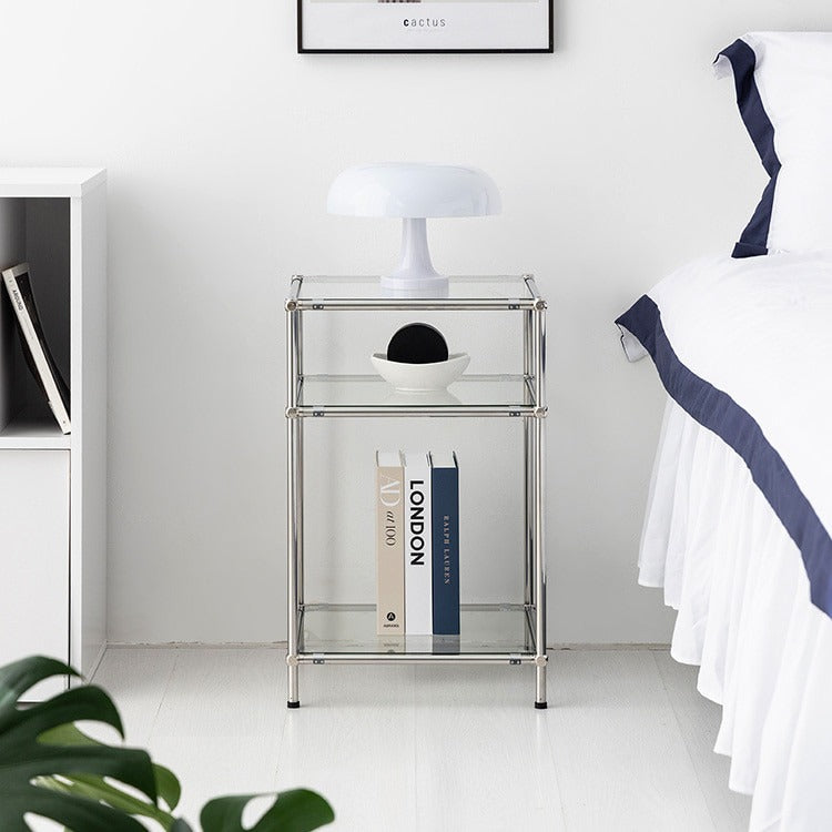 SIMPLIE 3段ガラスサイドテーブル 400625｜MK287