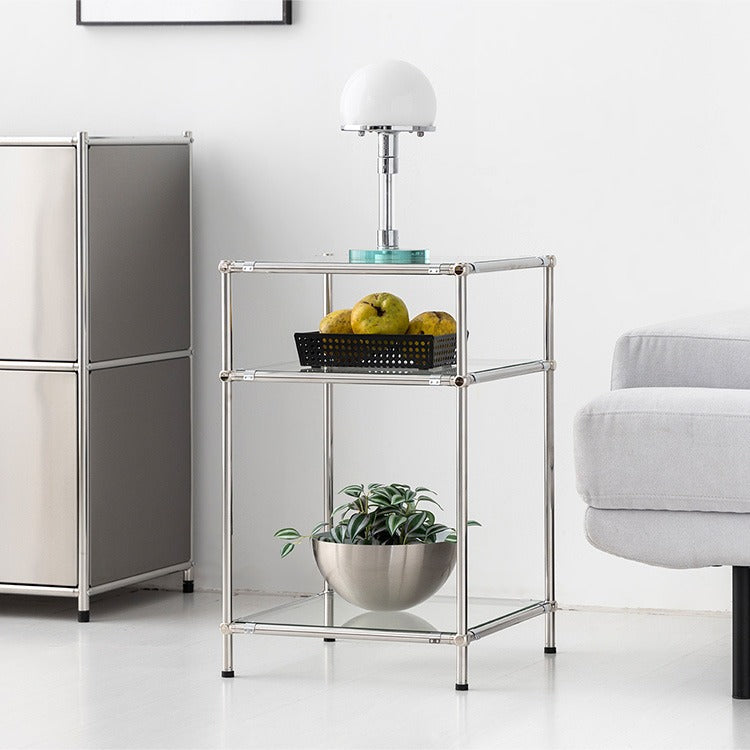 SIMPLIE 3段ガラスサイドテーブル 400625｜MK287