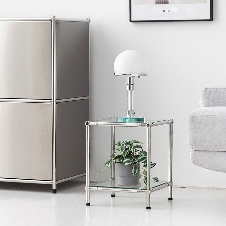 SIMPLIE 2段ガラスサイドテーブル｜MK290