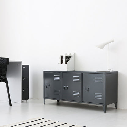 MKB アンティークスチールキャビネット｜横型3ドア