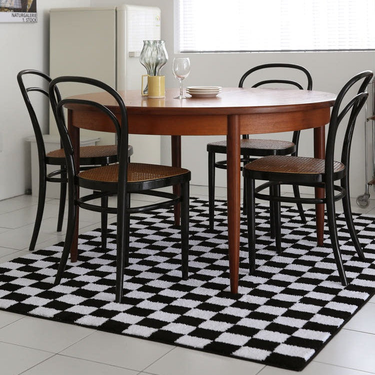 イーテンタフティングチェッカーボードラグ｜洗えるラグ – 1acspaces