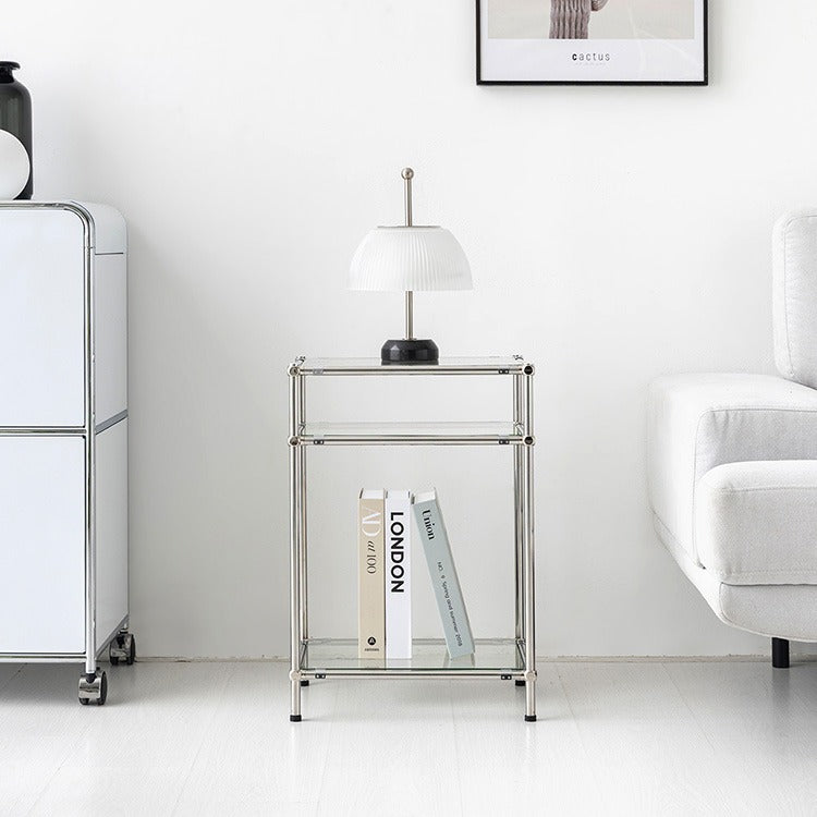 SIMPLIE 3段ガラスサイドテーブル 400575｜MK288