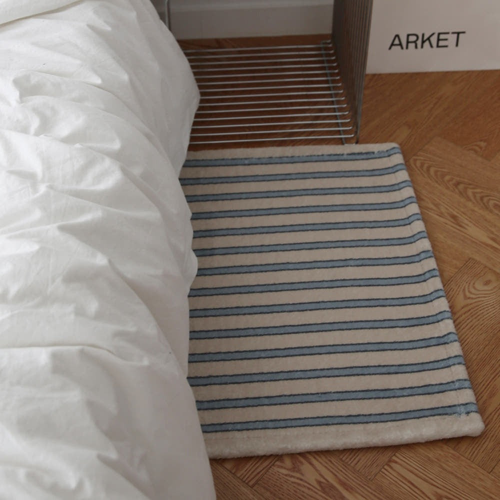 ブルーストライプマット（Chika Stripe Mat）｜45x65