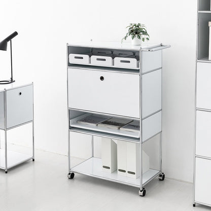 SIMPLIE 移動式収納トロリー 4段1ドア｜BC641