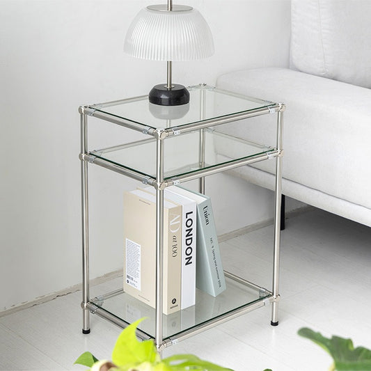 SIMPLIE 3段ガラスサイドテーブル 400575｜MK288