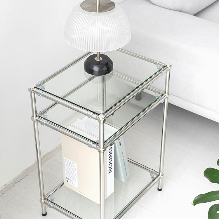 SIMPLIE 3段ガラスサイドテーブル 400575｜MK288