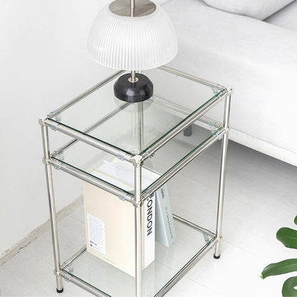 SIMPLIE 3段ガラスサイドテーブル 400575｜MK288