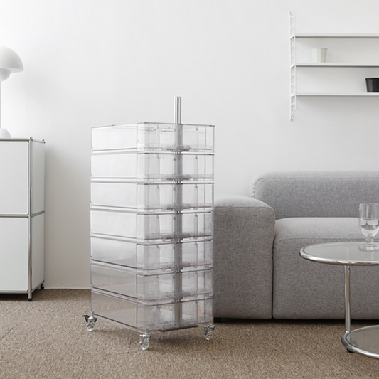 BINGEURI トロリー収納ワゴン｜7段クリアタイプ