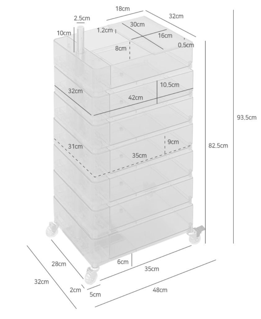 MARKET B トロリー収納｜BINGEURI 360CONTAINER 7step