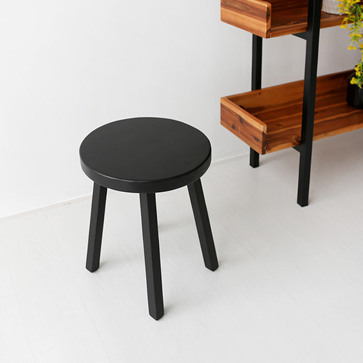 Acacia wood black stool – 1acspaces